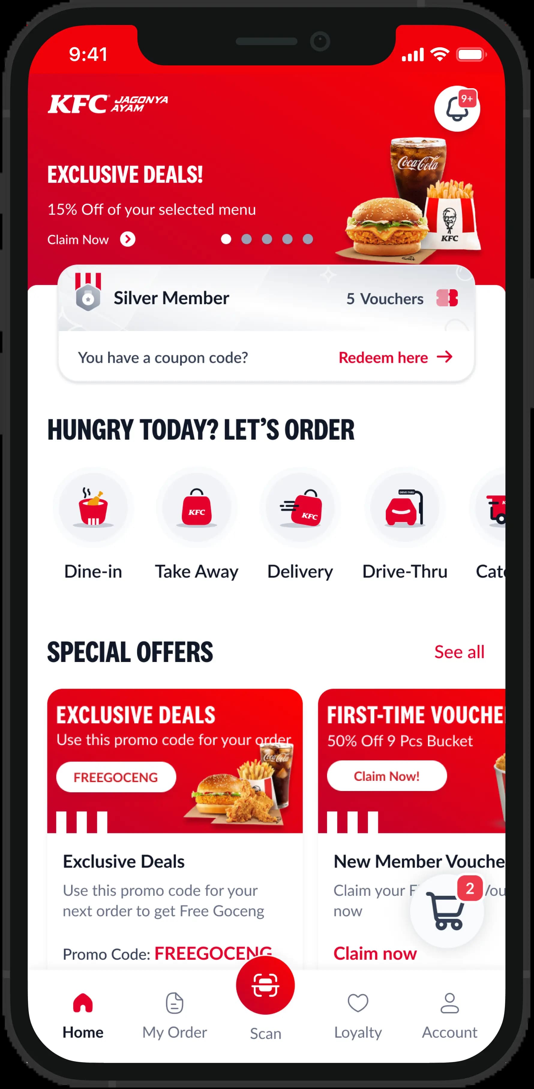 Illustration of a KFC product on a phone